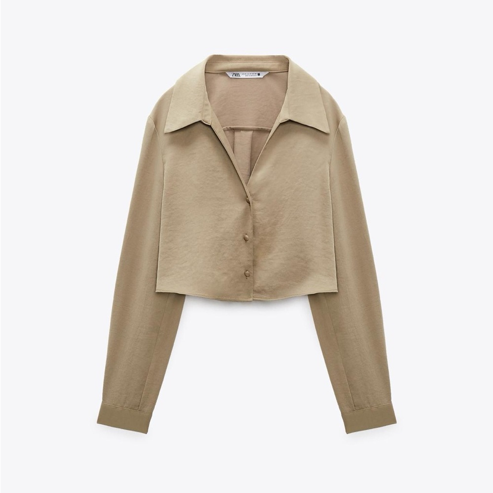 Women's Satin effect cropped blouse